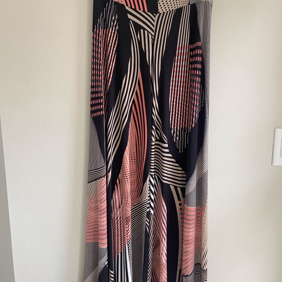 Analili Wide Leg in Black and Pink Abstract Design - Picture 1 of 7